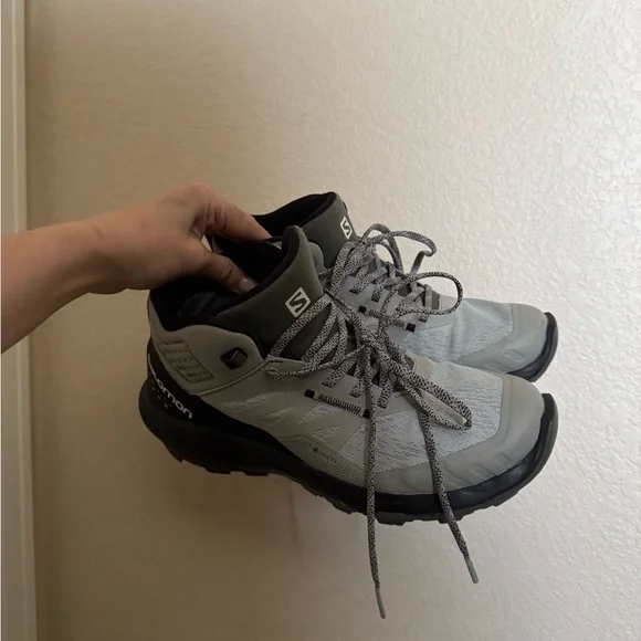 Salomon Outpulse Mid GTX Hiking Boots Men's 7.5 Womens 8.5 Grey - Picture 4 of 12